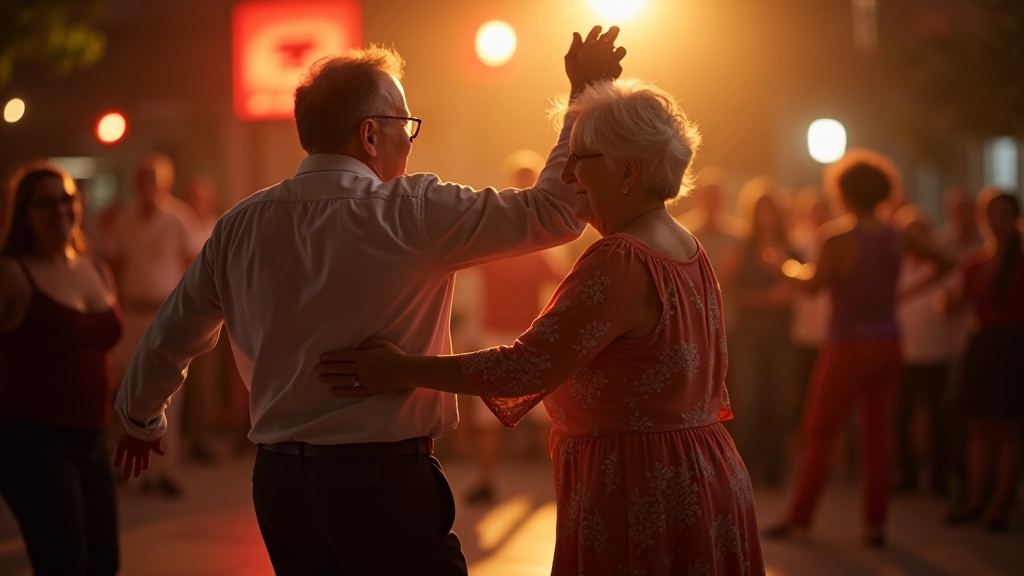 Instructor teaching partner dance techniques to students