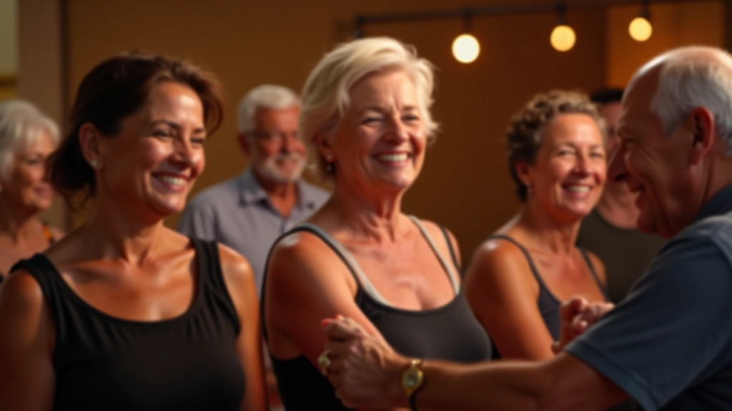 Group of dancers smiling and enjoying a social dance event together
