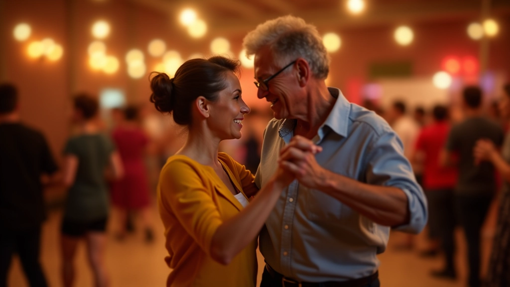 Energetic couple dancing bachata together with passion and coordination