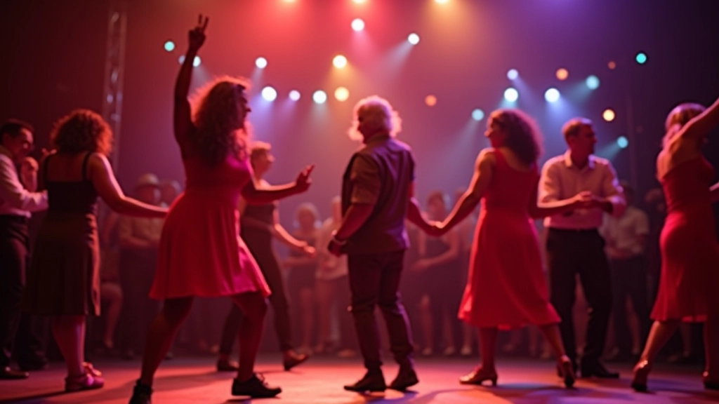 Vibrant Latin dance festival in Portugal with performers on stage and enthusiastic audience